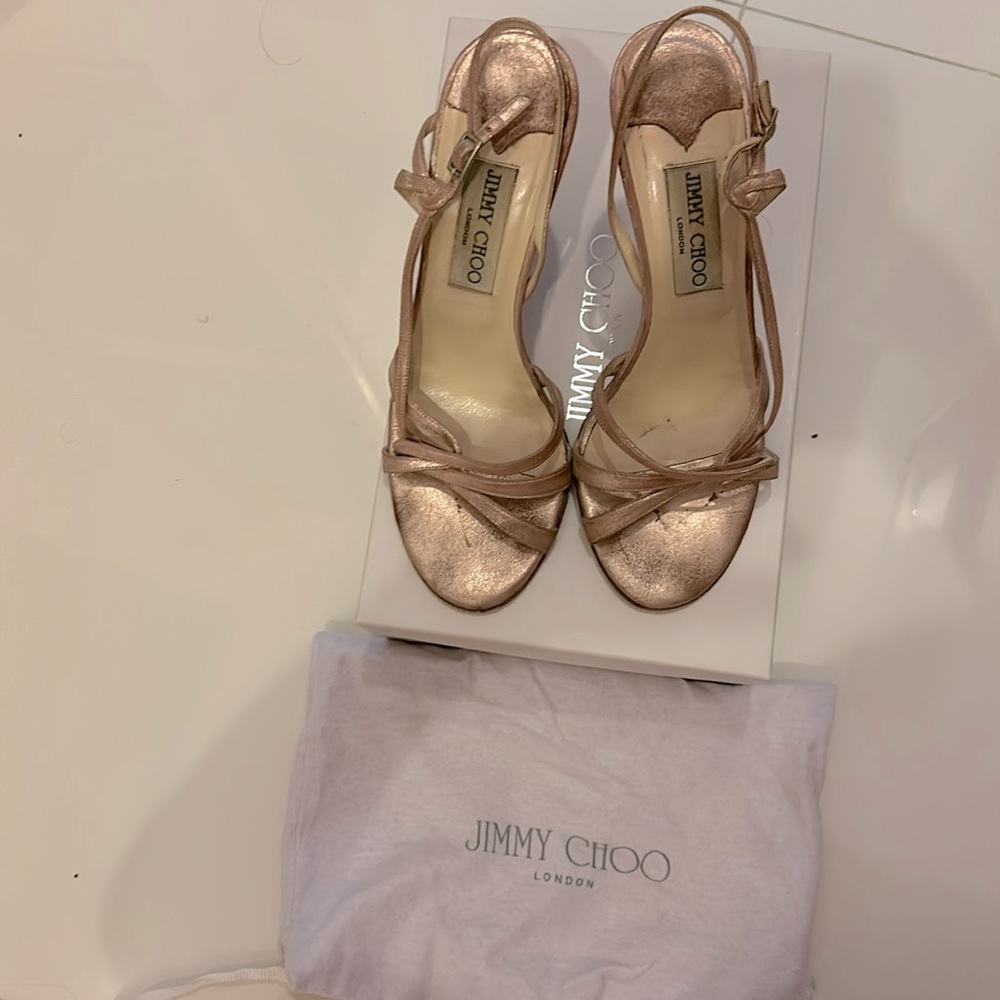Metallic pink bronze heels - size 37- needs new heels
